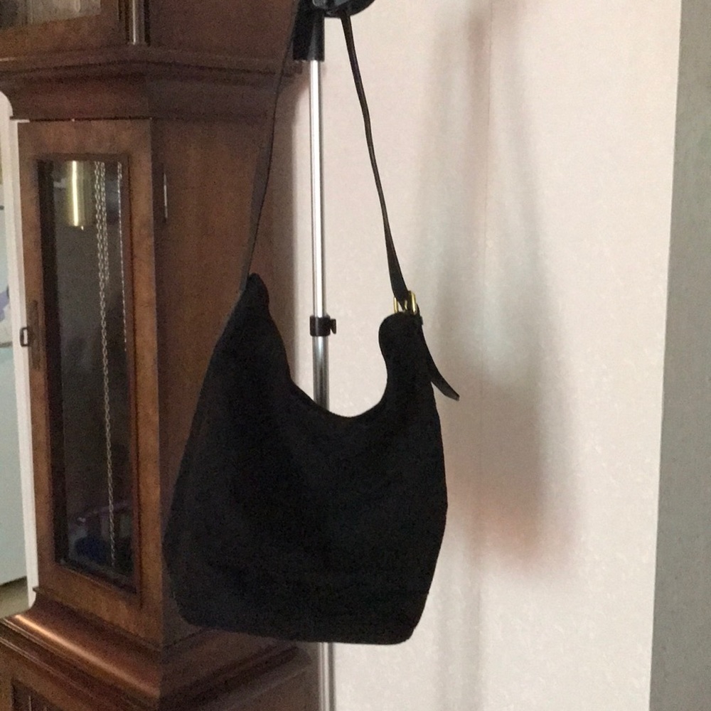 OLD NAVY FAUX SUEDE BUCKET SHOULDER BAG